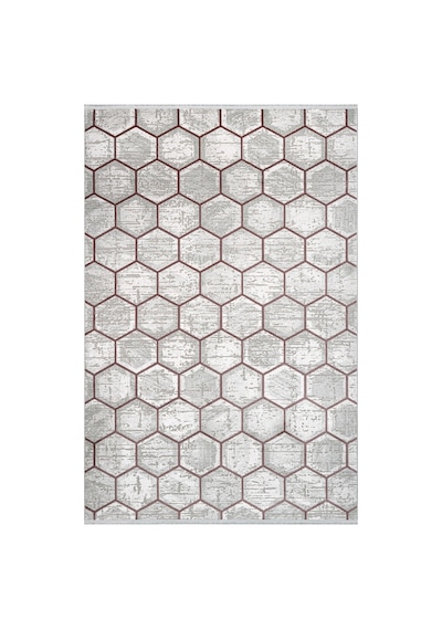Bespoky Argilla Geometrik Modern Salon Halısı Makine Dokuma Gri - Açık Gri - 15534k