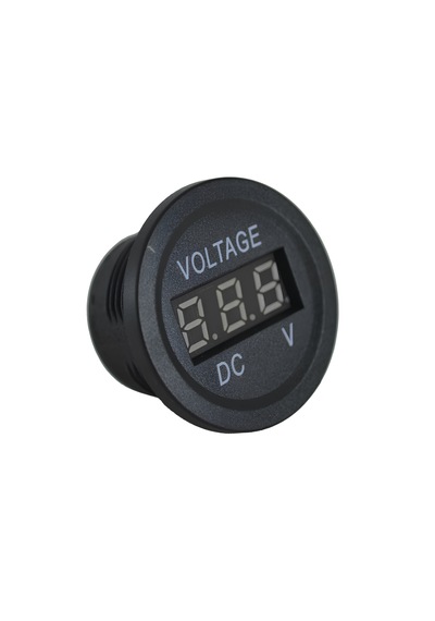 12v 24v Dc Voltmetre Yuvarlak Düz Yüzey Mavi Rakam