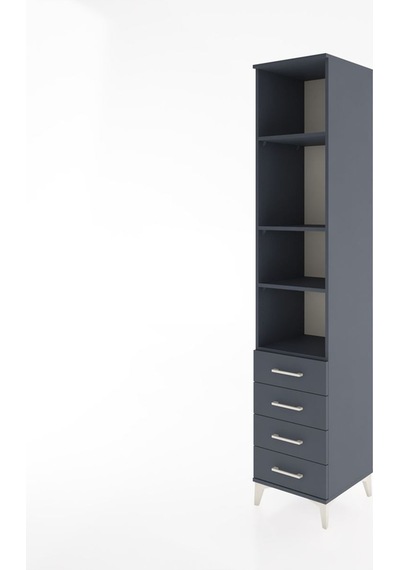 Hyperion Dolap 4 Raflı 4 Çekmeceli 44x44x221 Antrasit-antrasit Antrasit