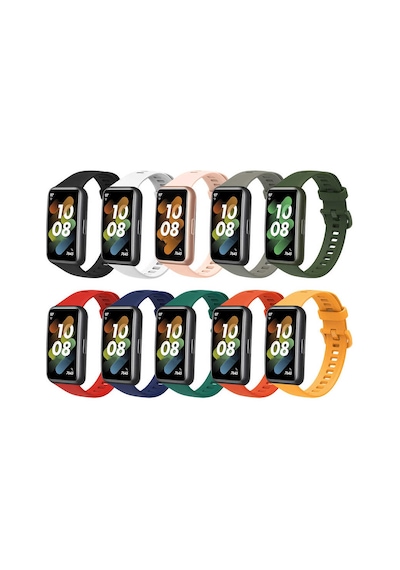 Ekılıf - Huawei Band 7 Uyumlu - Kordon Silikon Kordon Krd-71 - Siyah