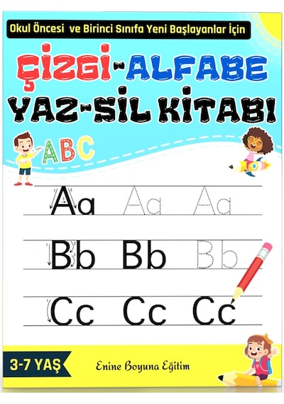 Çizgi-alfabe Yaz-sil Kitabı Okul Öncesi Ve Birinci Sınıflar İçin