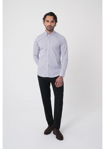 Bisse Uzun Kollu Paşa Yaka Regular Fit Erkek Siyah Cepsiz Gömlek Gmczg252110 C99 Siyah