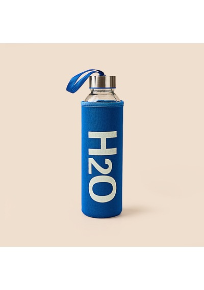 H2o Kılıflı Cam Matara - Mavi / Şeffaf - 500 Ml Çok Renkli