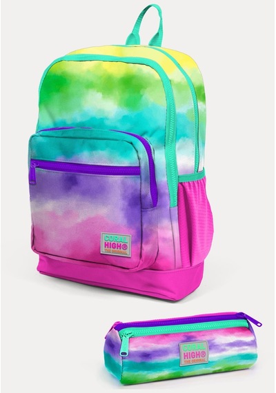 Coral High Kids Renkli Batik Desenli 2'li Okul Çanta Seti Set0223739