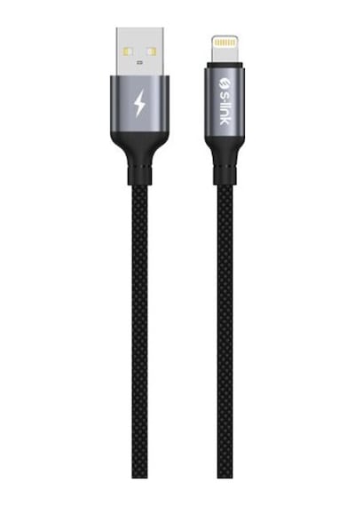 S-link Armor Ul-01 12w 1.2m Usb To Lightning Pd Örgülü Metal Başlıklı Siyah Hızlı Şarj Kablosu Kdo
