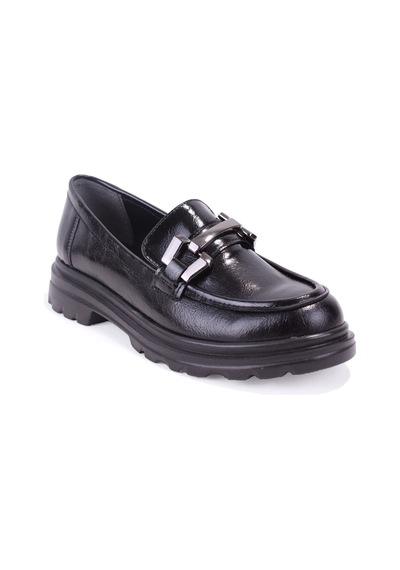 Dagoster Dza07-90814 Siyah Rugan Günlük Loafer Kadın Ayakkabı