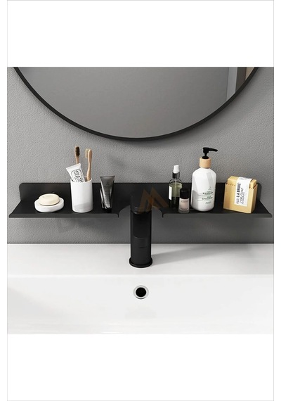 Buççin Online Mağaza Ss Delikli Banyo Raf Siyah X1 Adet 40x10cm Banyo Düzenleyici Banyo Raf Sabunluk Raf Düzenleyici Beya Çok Renkli