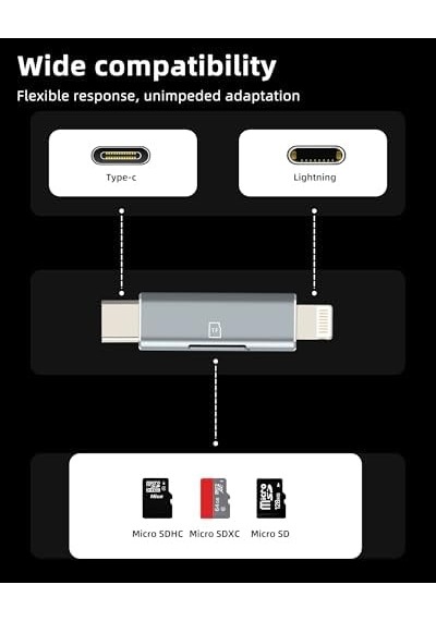 Usb C Yıldırım Mikro Sd Kart Okuyucu 2in1 İphone16 15 14 Pro Adaptörü İçin Dijital Kamera Tf Bell