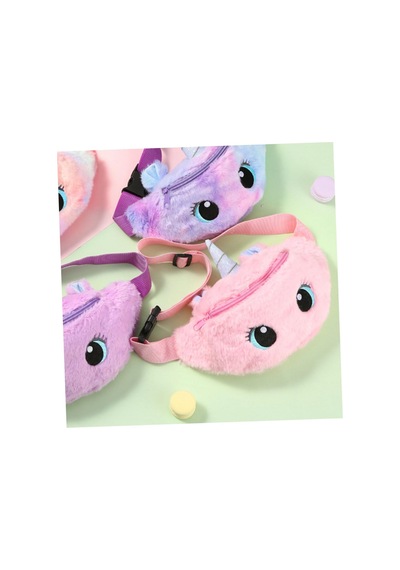Peluş Unicorn Tasarımlı Çocuk Bel Ve Göğüs Çantası / Sevimli Figürlü Çapraz Çanta