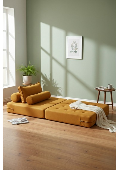Reflekta Sünger Aktivite Koltuğu Katlanır Sünger Yatak Katlanır Koltuk 100 X 200 Cm. Sarı