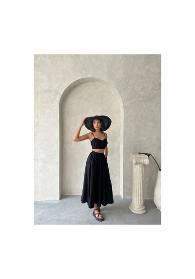 Verymoda Nakışlı Etek F1901 Siyah Siyah