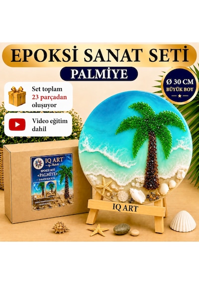 Epoksi Reçine Seti Palmiye , Tropik Deniz Temalı Sanat Ve Hobi Seti, Video Eğitim Dahil, Premium Hediye Kutulu, Epoksi Başlangıç Seti 00008