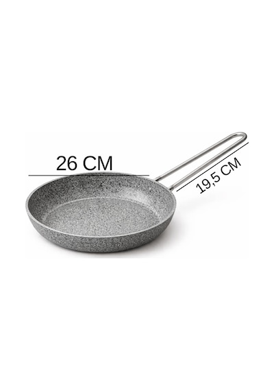 Stone-h 26 Cm Çizilmez Yanmaz Yapışmaz Tava Gri
