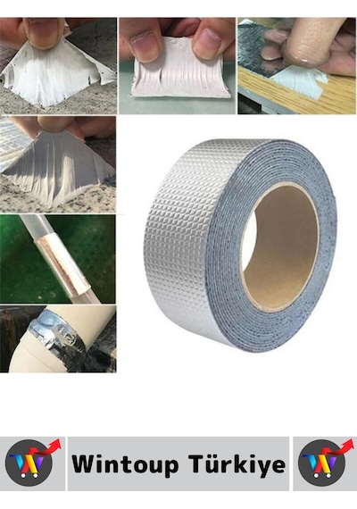 Ultra Güçlü Su Geçirmez Isıya Dayanıklı Alüminyum İzolasyon Tamirat 96 Mm X 2 Metre Çamur Bant 5 Adt