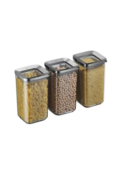 Vip Ahmet VP-371 3 x 1200 ML Kare Saklama Kabı Füme