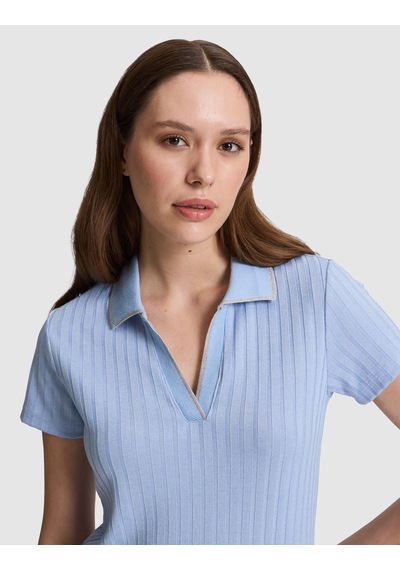 Pierre Cardin Kadın Mavi Tişört Basic 50320697-vr249