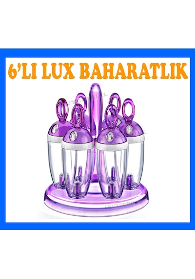 6'lı Lüx Baharatlık ve Tuzluk Seti Cam Görünümlü