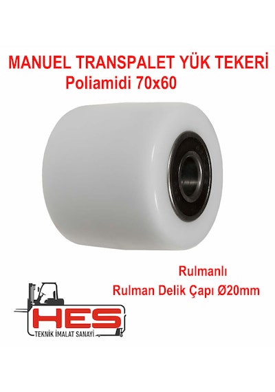 Poliamid Transpalet Tekerleği 70x60 Mm Rulmanlı
