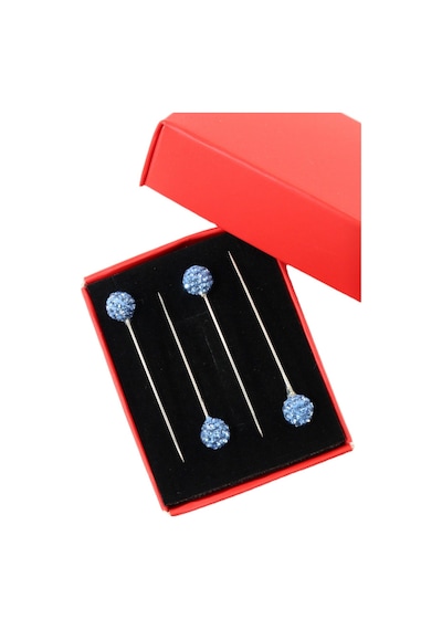 Numetal 4 Lü Mavi Taşlı Eşarp İğnesi. Şal İğnesi. Türban İğnesi. Başörtü İğnesi. Eşarp Ve Şal İğnesi. Gümüş
