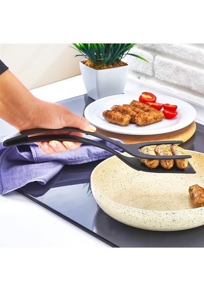 Pratik Yanmaz Yapışmaz Sert Plastik Maşalı Spatula Mutfak Yemek Servis Spatulası Diğer