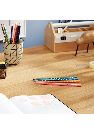 Pelikan 700634 Renkli Kalem Silverino, 12 Adet, Üçgen, İnce 165-Koyu Yeşil