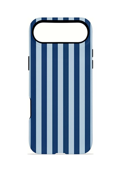 Apple iPhone Uyumlu 17 Air Vorian Çift Katmanlı Magsafe Kılıf Navy Riviera Stripe