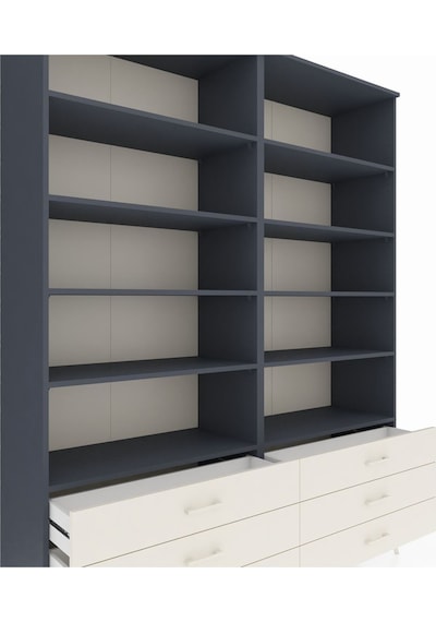 Hyperion Gardrop 10 Raflı 6 Çekmeceli 176x44x221 Antrasit-antrasit/aytaşı Antrasit/aytaşı Hyperion Gardrop 10 Raflı 6 Çekmeceli 176x44x221 Antrasit-antrasit/aytaşı Antrasit/aytaşı