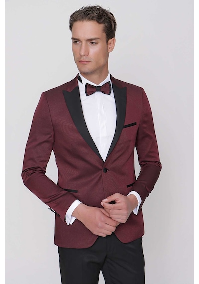 Morven Erkek Koyu Bordo Tayga Papyon Kuşak Ceromonia Damatlık 22mc055004752 Koyu Bordo