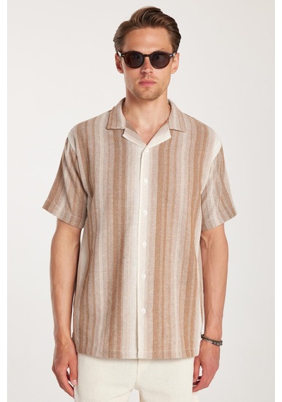 Tudors Relax Fit Oversize Dökümlü Rahat Kalıp Çizgili Keten Efekt Erkek Gömlek-33897 Çok Renkli Tudors Relax Fit Oversize Dökümlü Rahat Kalıp Çizgili Keten Efekt Erkek Gömlek-33897 Çok Renkli
