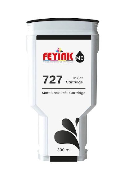 Feyink Hp 727 Matt Black Mk Mürekkep Dolumlu Feyink Kartuş