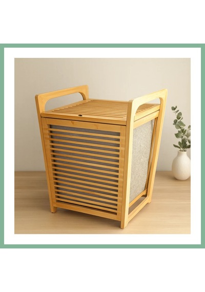 Bşkvirgo Bambu Kirli Çamaşır Sepeti 40x35x60 Cm Bsk2026 Çok Renkli