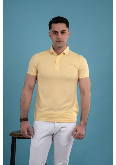 Slimfit Polo Yaka Düğmeli Merserize Kumaş Erkek T-Shirt (539719691)