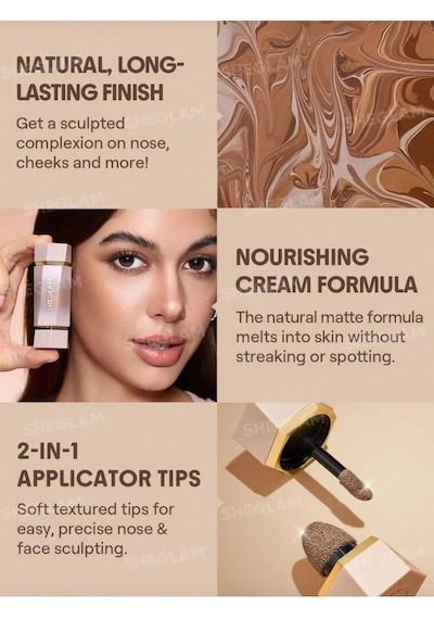 Sheglam Precision Sculpt Sıvı Kontur Duo Mat Ve Parlak Seçeneklerle Profesyonel Makyaj İçin Tasarlandı Makyaj Setleri Clay