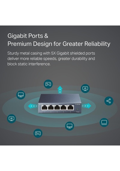 Ayrex Tl-sg105, 5-port 10/100/1000mbps Gigabit Siwtch