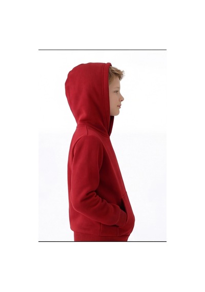 Esila Kids Çocuk Eşofman Takımı Kapüşonlu 3 İp 5-10 Yaş Bordo