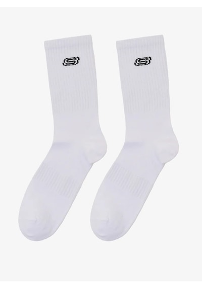 Skechers S2520318-2325 Crew 2'li Paket Athleisure Unisex Çorap Beyaz