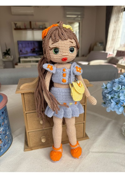 Amigurumi Moda İkonu Natali Oyuncak Bebek 38 Cm