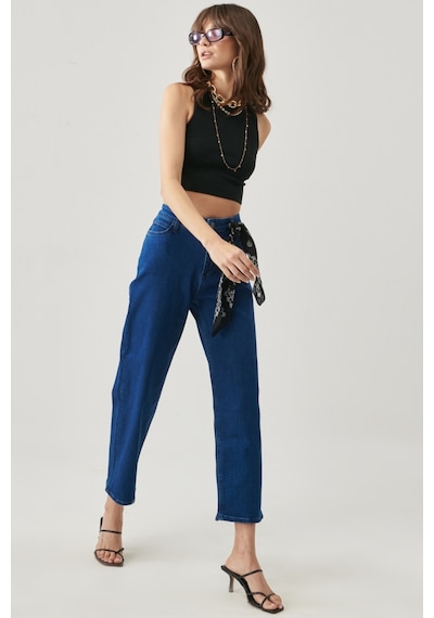 Lee Wide Leg Fit Yüksek Bel Geniş Paça Esnek Jean Kot Pantolon L31ZPDUE Koyu Mavi