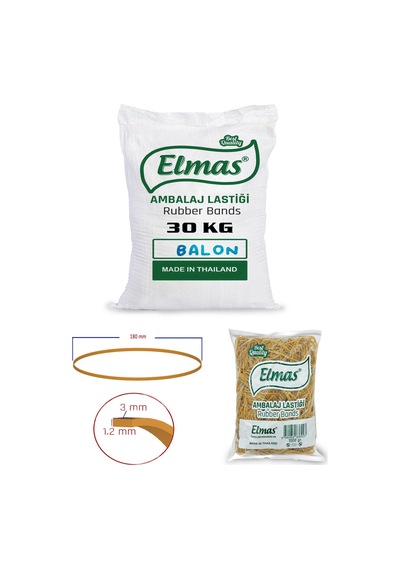180 X 3 Mm Elmas Ambalaj Lastiği 30 Paket X 1000 Gram Koli