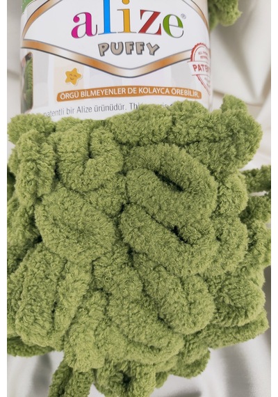 Puffy Kaplumbağa Yeşili El Örgü İpi 100gr. 9mt. 5'li Paket - Renk: 485