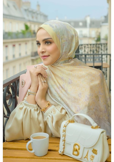 Buttonscarves Parisian Saten Şal - Citron Sarı
