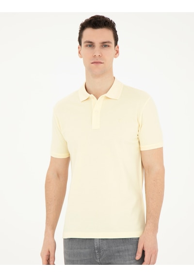 Pierre Cardin Erkek Limon Tişört Basic 50280754-Vr035 Sarı