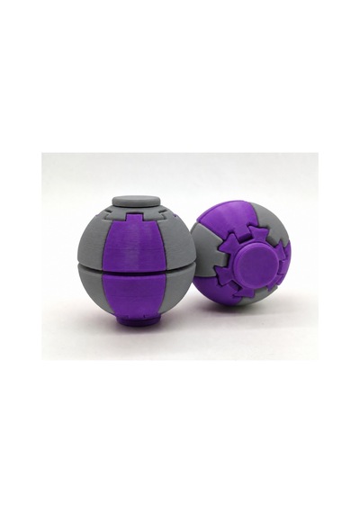 Alvera Press Küresi 3d Baskı Dönüşen Mekanik Fidget Stres Oyuncağı-mor-gri