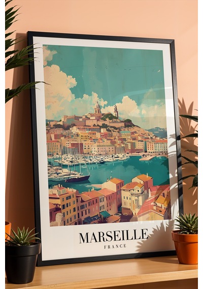 Marseille France Vintage Seyahat Posteri Çerçeveli Tablo - Premium Fransız Rivierası Duvar Dekoru Siyah Marseille France Vintage Seyahat Posteri Çerçeveli Tablo - Premium Fransız Rivierası Duvar Dekoru Siyah