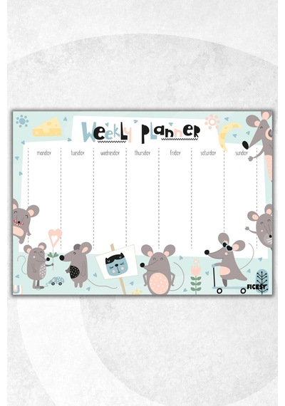Çocuk Haftalık Planlayıcı - A4 - 30 Yaprak - Öğrenci Planlayıcı - Okul Planlayıcı - Ders Programı Diğer
