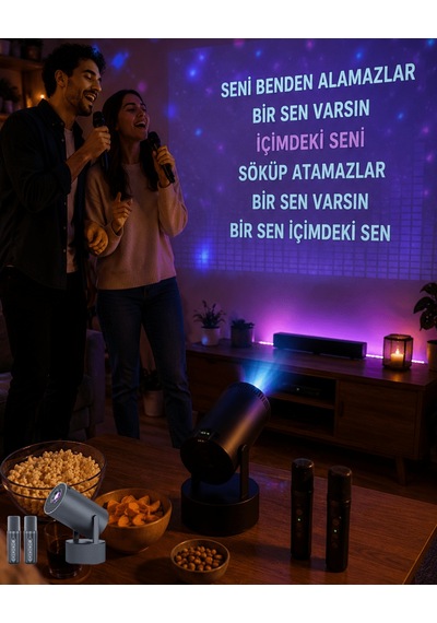 3ü 1 Arada Karaoke Ve Projeksiyon Sistemi Çift Mikrofon Destekli Tkdytgscev7jd7yr2lx