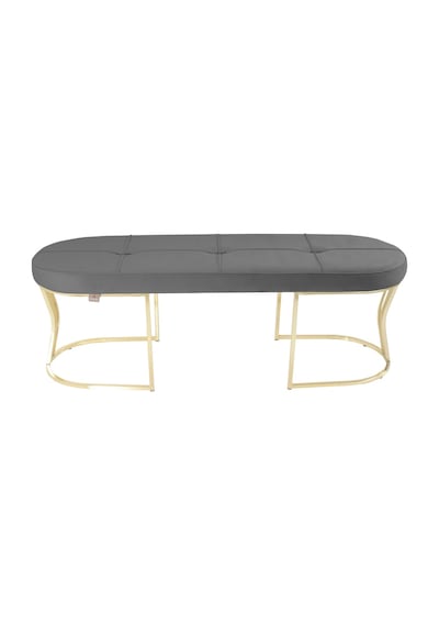 Viego Gold Collection- Gri Kapitoneli Chester Model Puf & Bench & Koltuk & Uzun Makyaj Puff & Yatak Ucu