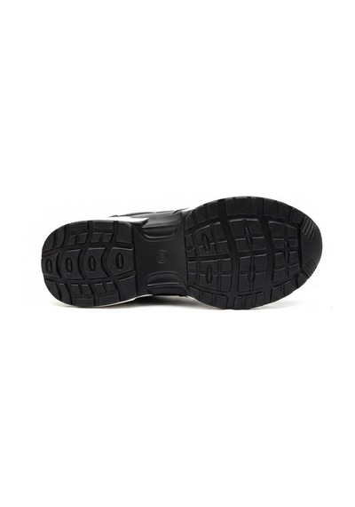 Lescon Voyager Taşlı Bağcıklı Triko Kalın Dolgu Taban Kadın Sneaker Ayakkabı B279 Siyah