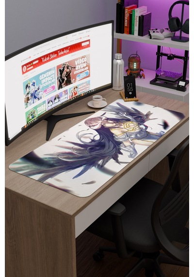 Overlord Kaymaz Dikişli Kauçuk Oyuncu Mousepad V4 - 90x40 Xxl Gaming Mouse Pad Fare Altlığı