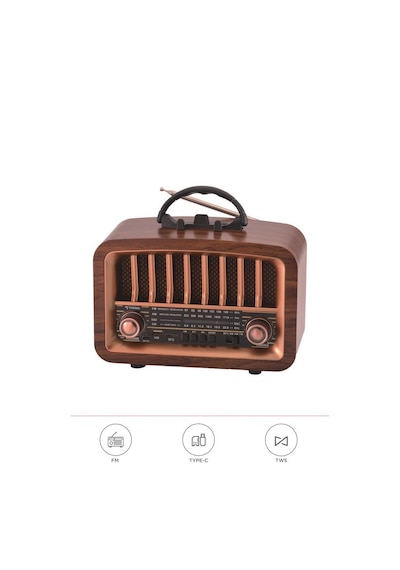 Torima D-57 Ahşap Nostalji Radyo Kablosuz Bluetooth Hoparlör (İthalatçı Garantili)